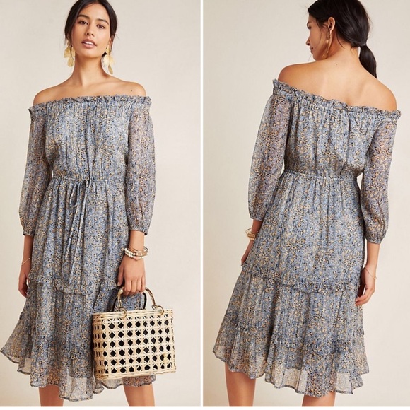 Anthropologie Kira Peasant Midi Dress | 14 - Picture 1 of 11